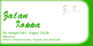 zalan koppa business card